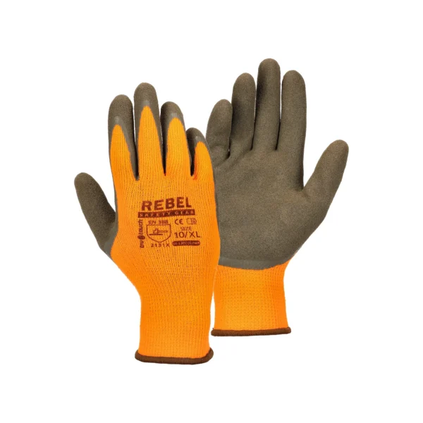 Dipped-Sandy-Latex-Gloves-Orange-Cold-Front-Back-Tru-Touch-Rebel-600x600
